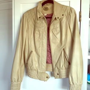 Beige leather jacket